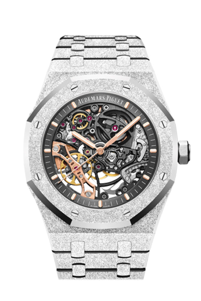 Audemars Piguet Royal Oak 41mm Double Balance Wheel Frosted Gold Watch 15407BC.GG.1224BC.01 DCM - Black