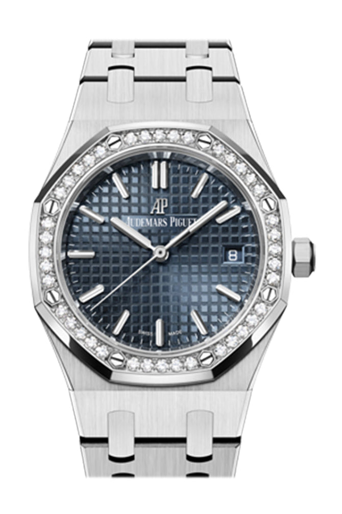 Audemars Piguet Royal Oak 34 Diamond Blue Dial Watch 77351ST.ZZ.1261ST.01 - Blue