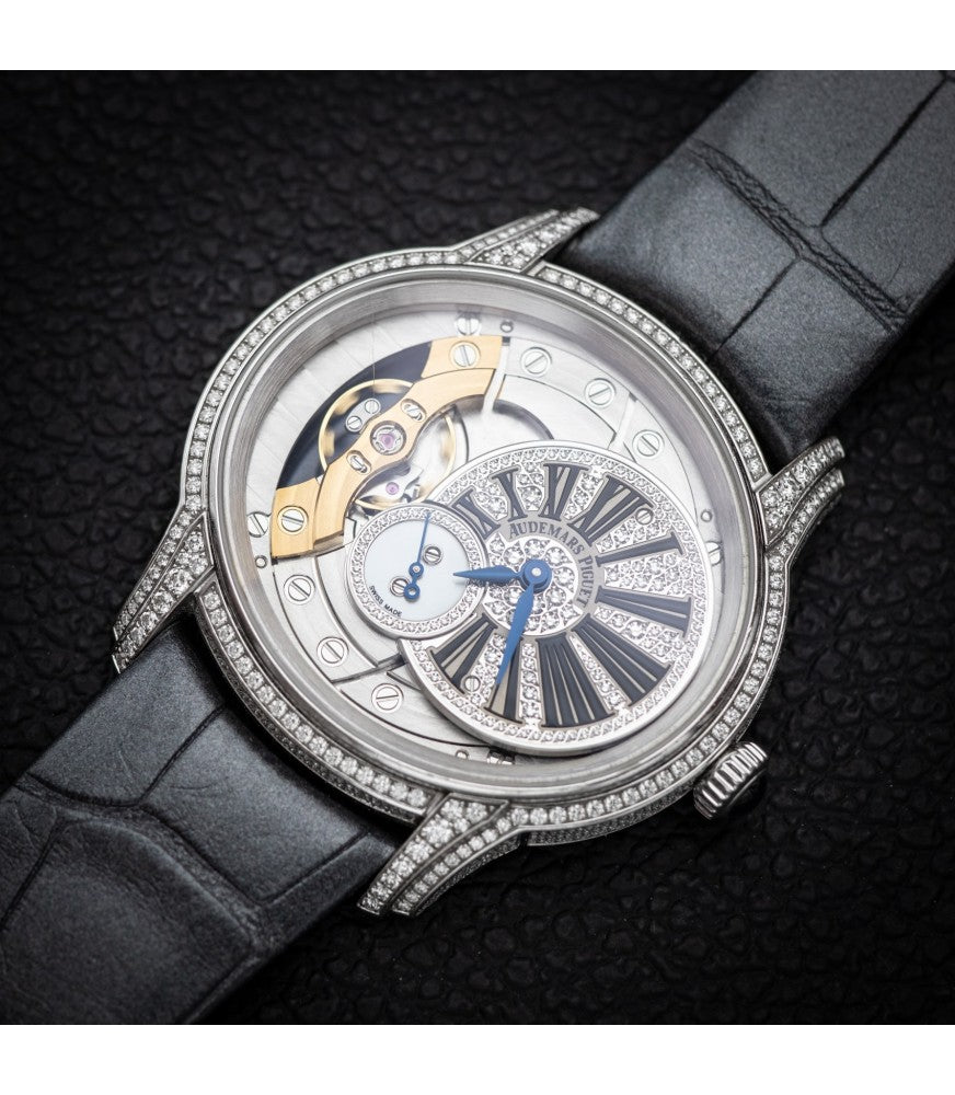 Audemars Piguet Millenary 39.5 Hand-Wound Diamond Paved Roman White Gold 77248BC.ZZ.A111CR.01 - Diamond