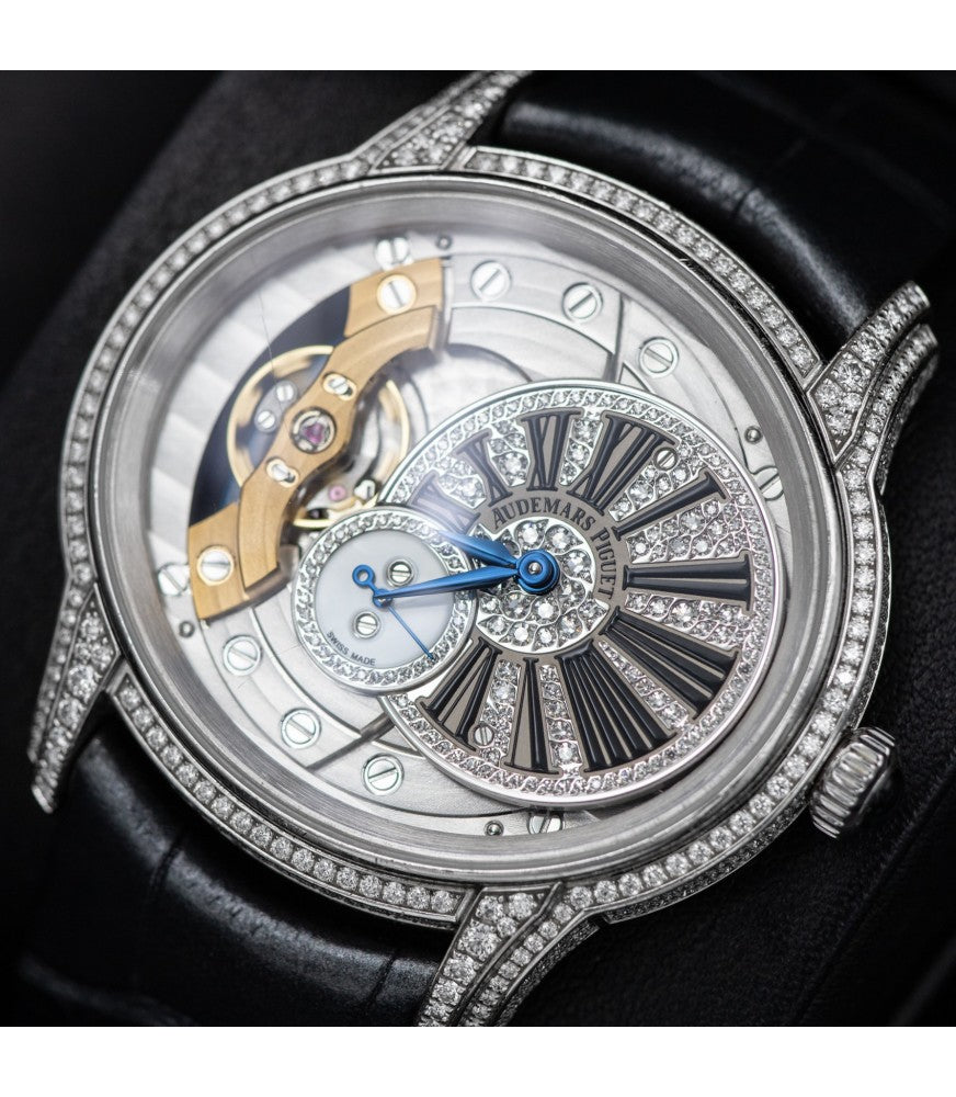 Audemars Piguet Millenary 39.5 Hand-Wound Diamond Paved Roman White Gold 77248BC.ZZ.A111CR.01 - Diamond